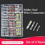 50-220PCS Pressure-free Solder Ring Heat Shrinkable Tube Insulation Quick Terminal Wire Transparent Hot Melt Shrinkable Sleeve