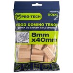 50PC Beech Wood Domino Tenon 8 X 40MM PTD0840
