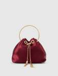Shelby Satin Metal Handle Clutch - 0 Vintage Merlot