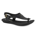 Ovaroli T Bar Leather Slingback Sandal - Black - 8