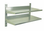 Stainless Steel Wall Shelving - Double - 1200 X 300MM