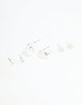 Silver Diamante Teardrop Stud & Drop Earrings Pack