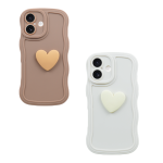 2-PACK Wavy Edge & Heart Phone Case Compatible With Iphone 16 - Multicolor