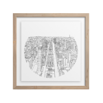 City Bowls - Joburg Art Print - 110MM X 110MM A5 Width Framed - Natural Frame