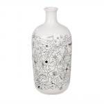 Vase Single-line Design Porcelain With Neck White 25CM