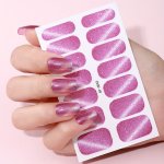 Full Wrap Nail Polish Stickers With A Nail File Glitter Gradient Nail Polish Strips Self Adhesive Gel Nail Decals For Women And