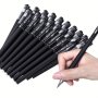 20pcs Black Matte Gel Ink Pen Set 0.5mm Extra Fine Point Ballpoint Pen Smooth Writing Super Dry Non-toxic Pocket Clip Design Ball Pen Office