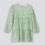 GIRLS Floral Tiered Dress - 10 Sage