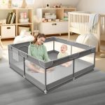 Xvishx Baby Playpen 50 X 50 Inch Baby Playard Playpen For Babies And Toddlers Baby Fence Play Pen For Indoor & Outdoor With Soft