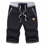 Tansozer Men's Shorts Casual Classic Fit Drawstring Summer Beach Shorts With Elastic Waist And Pockets Black Large
