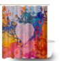 Romantic Hearts Shower Curtain With 12 Hooks 180X180CM Bath Curtain