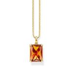 Necklace Orange Stone - 50CM Adjustable