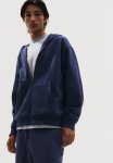 Loose Fit Zip-through Hoodie - Blue