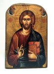 Handmade Wooden Greek Christian Orthodox Mount Athos Icon Of Jesus Christ MP2_5