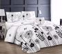 Stunning 5 Piece - Quilt Set Large Black Flowered Bedspread Set