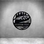 Row Boat With Custom Text - 300MM Matt Black