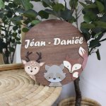 Wooden Name Board In Theme Woodlands Boy