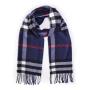 Navy Black And Red Check Print Scarf