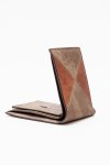 Camel Mountain Leather Bi-fold Stitch Detail Wallet Dark Grey