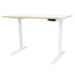Tekdesk V2.0 Standing Desk - Electronic Height Adjustable White Frame - Matt White Top + White Frame