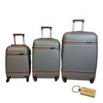 Smte 3 Piece Premium Bullet Luggage Collection Silver With Keychain