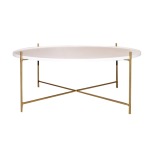 LUX Floating Coffee Table White And Gold