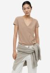 V-neck T-Shirt - Beige