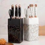 7 Piece Marble Kitchen Knife Set With Stand And Base