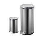 Luna Step Bin Matt Silver 30L + 3L