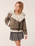 Macy Teen Aviator Jacket - 16 Grey Smoke