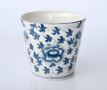 Blue Flower Round Planter – 22X23