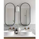 Pill Metal Mirror Black 2 Sizes - Large