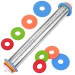 Adjustable Rolling Pin With Thickness Rings For Baking Stainless Steel Designs Dough Roller Pins For Cookie Decorating Baking Su