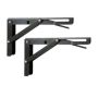 2 Piece Folding Wall-mounted Shelf Brackets - Black