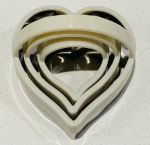 Homezaza 3 Piece Stone White Heart Shaped Biscuit Mold cookie Cutter
