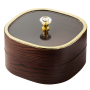 Double Layer Imitation Wood Snack Organizer - Brown