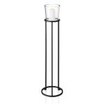 Candle Holder: Large Glass Holder On Black Steel Frame Nero M 108CM
