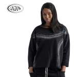 Cocoon Raw-edge Chain Print Sweatshirt - Black L xl