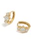 Waterproof Gold Plated Stainless Steel Cubic Zirconia Trio MINI Huggie Earrings