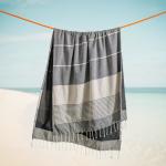 Solid Fouta Multi Stripe Charcoal And Light Grey