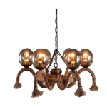 Ashcomonline Lamp Glass Ball Lighting Chandelier Stainless Steel Ceiling Light With Bulb