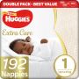 Huggies Extra Care Nappies Size 1 192S Mega Pack