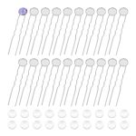 Unicraftale 20 Sets U Shape Hairpins Platinum Round Bezel Tray Blank Hair Pins Brass Diy Cabochon Hair Pins Supplies With Glass