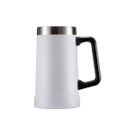 750ML Double Layer Vacuum Stainless Steel Beer Mug With Handle AO-78105 White