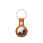 Apple Airtag Leather Key Ring - Golden Brown