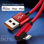 Fast-charging Right-angle Lightning Cable Durable Nylon Braided USB To Lightning Charger Cord For Iphone 14 13 12 12PRO 11 11PRO