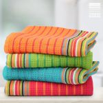 Thread Spread Kitchen Dish Towels 100% Cotton Salsa Towels Set Of 4 16X28 Inches Multi Purpose Cooking Drying Restaurant Bar Cle