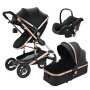 Belecoo Luxmom Baby Stroller 3 In 1 Newborn Baby Carriage -black