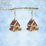 Christmas Gingerbread House Earrings Acrylic Charming Snowman Dangle Earrings For Women Lightweight & Durable Festive Holiday Ch