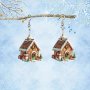 Christmas Gingerbread House Earrings Acrylic Charming Snowman Dangle Earrings For Women Lightweight & Durable Festive Holiday Charm Jewelry For Thanksgiving Halloween Christmas Valentine's Day